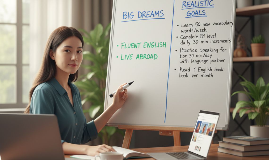 metas realistas para aprender inglés